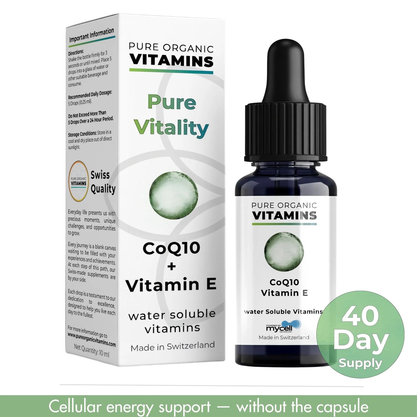 Pure Vitality Coenzima Q10 + Vitamina E